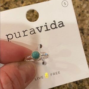 Pura Vida Boho turquoise sterling silver ring